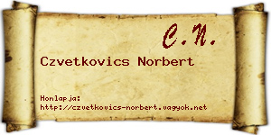 Czvetkovics Norbert névjegykártya